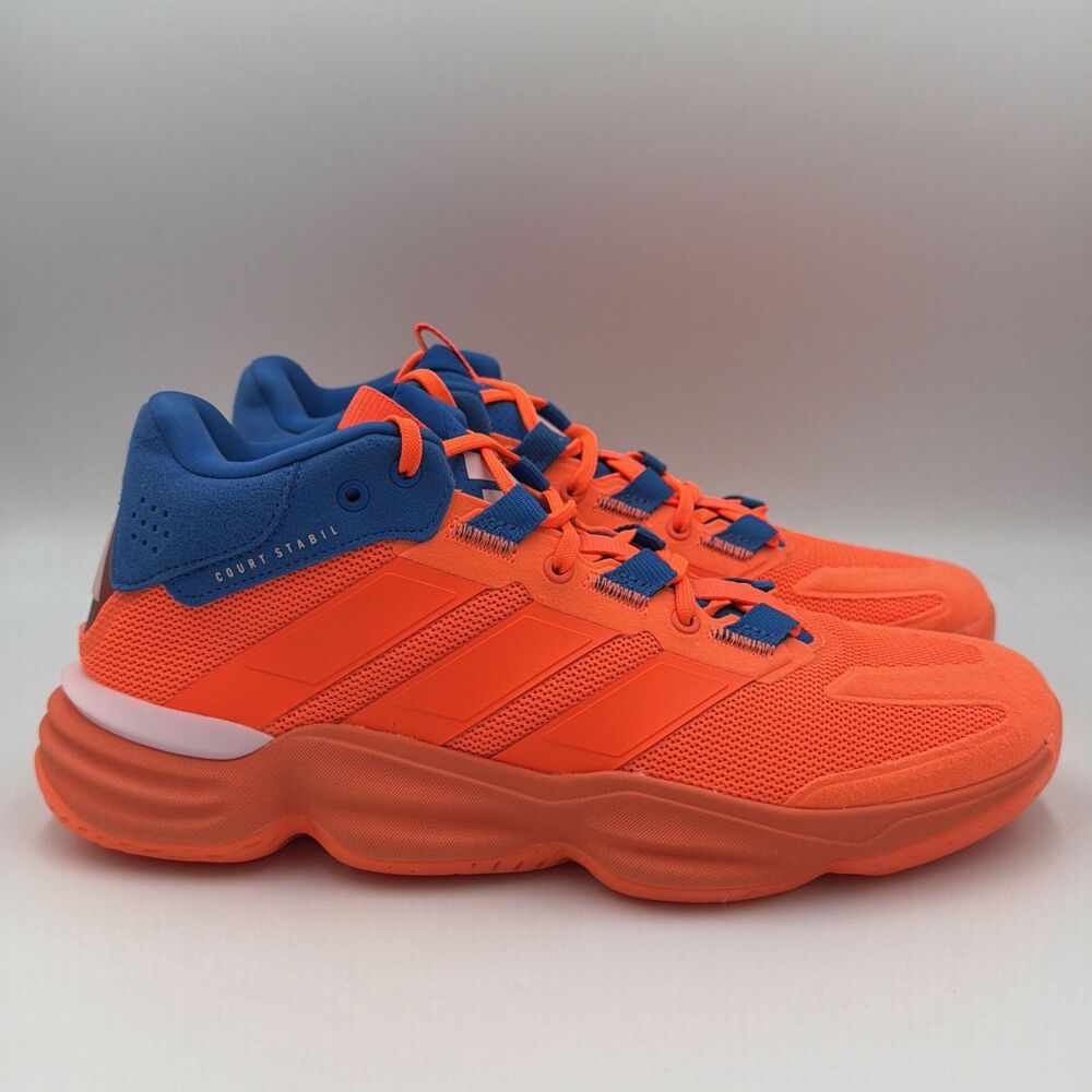 adidas Court Stabil Indoor  Mens Orange Sneakers Athletic Shoes JH5164 Size 9